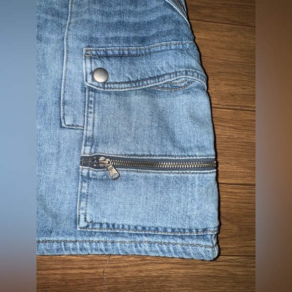 We The Free Denim Mini Skirt Zippers Pockets 28 - Picture 2 of 11